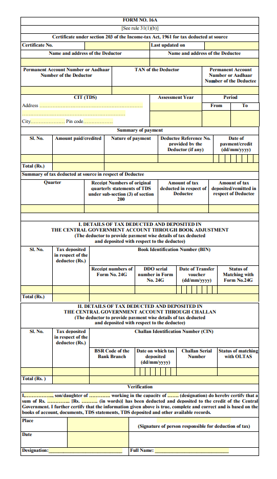 Form 16A